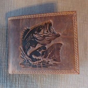 C&D Sales Leatherworks Wallet w/ Bass on it